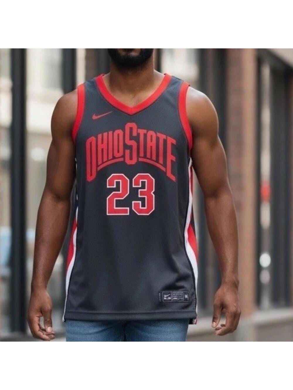 LeBron James Ohio State Nike Dri Fit Collab Basketball Jersey Size Medium